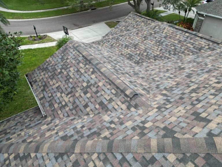 Newly installed shingle roof