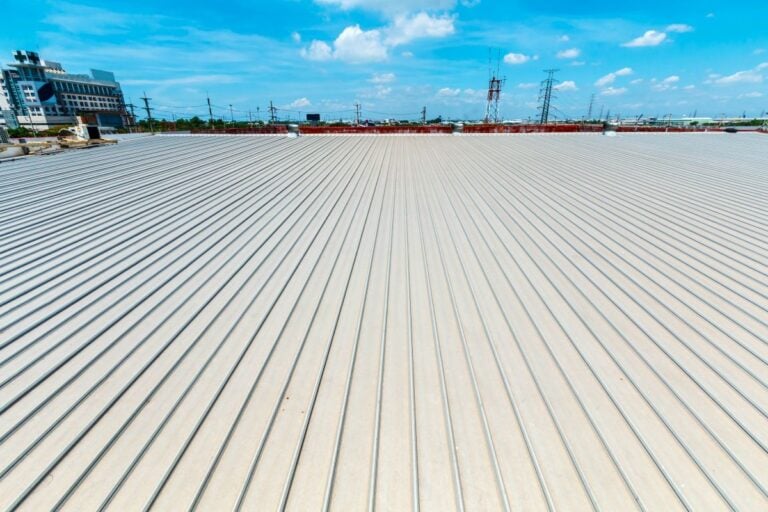 flat metal commercial roof