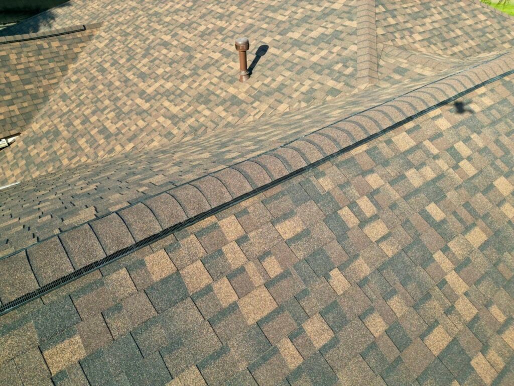 Brown shingle roof