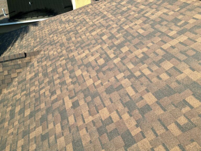 Close-up of a new shingle roof