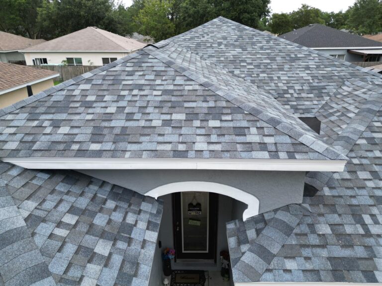 New grey shingle roof