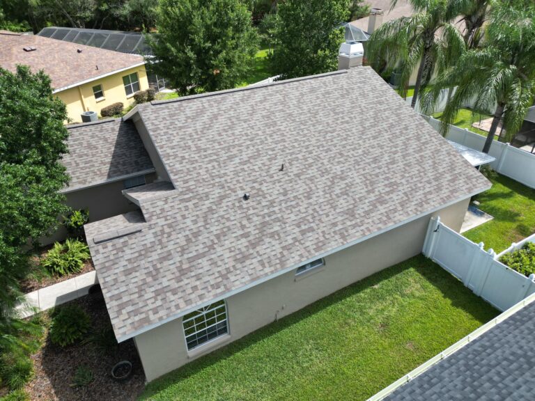 A Florida house with a newly installed roof