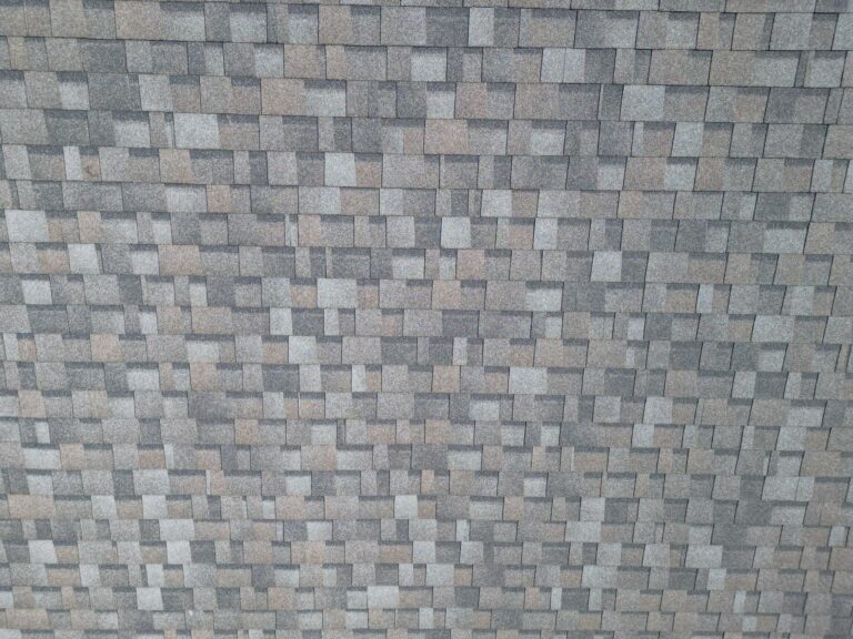 Close-up of a grey shingle roof
