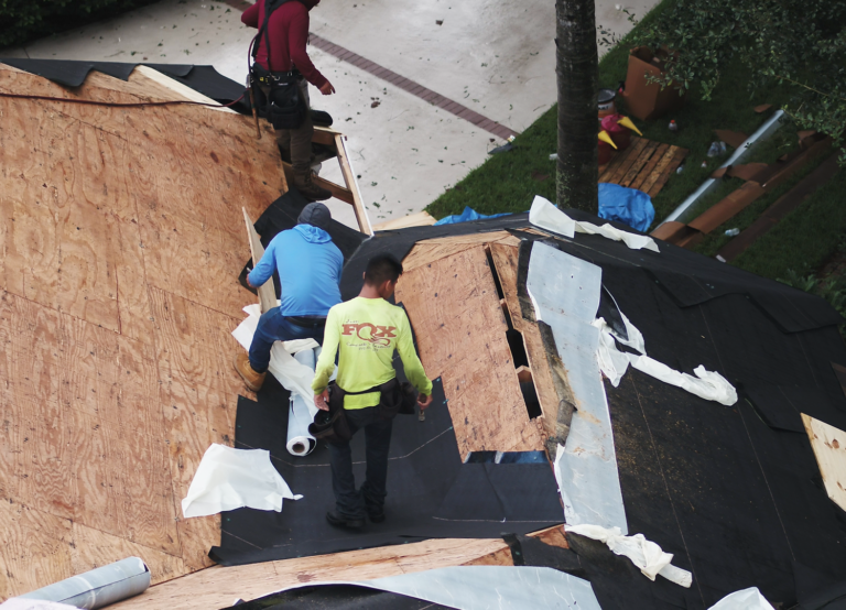 A roof being installed by the Shingle Master team