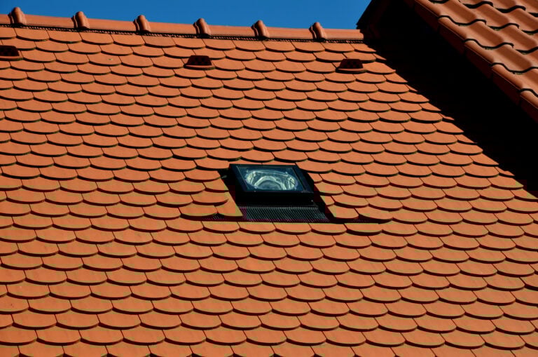 Sun tunnel on tile roof