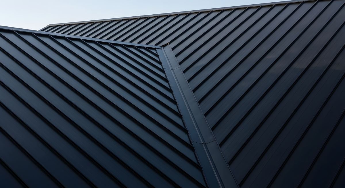 Dark Metal Roof with Clean Lines and Modern Design
