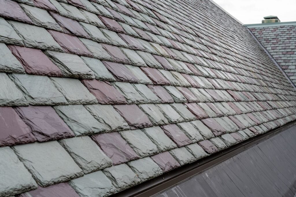 Slate roofing tiles on a historic building