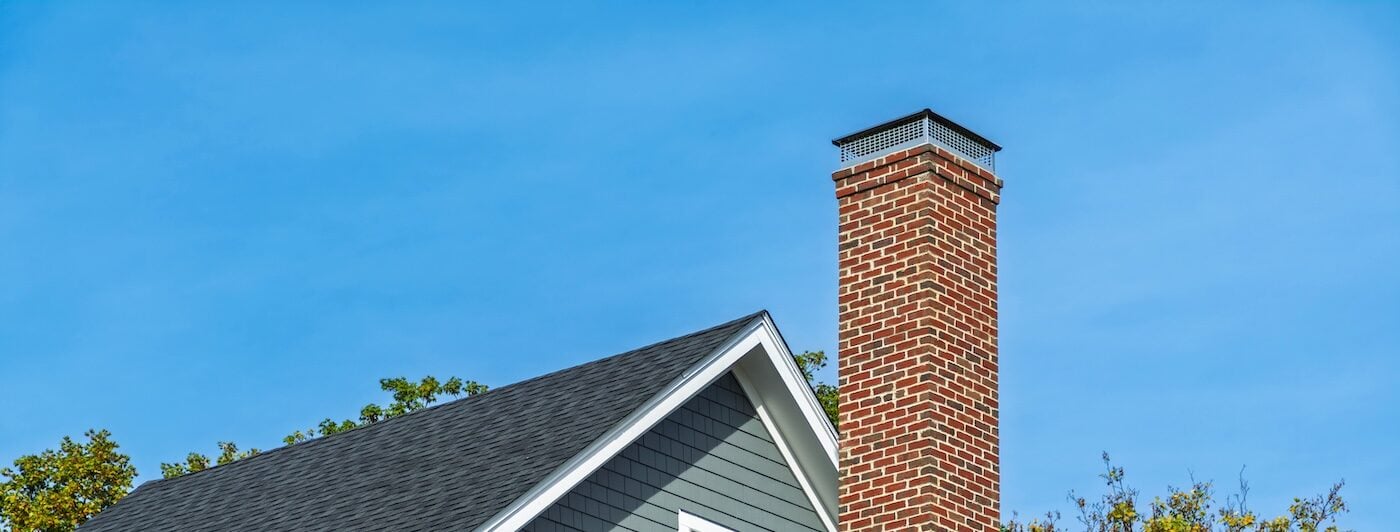 chimney cap on home chimney